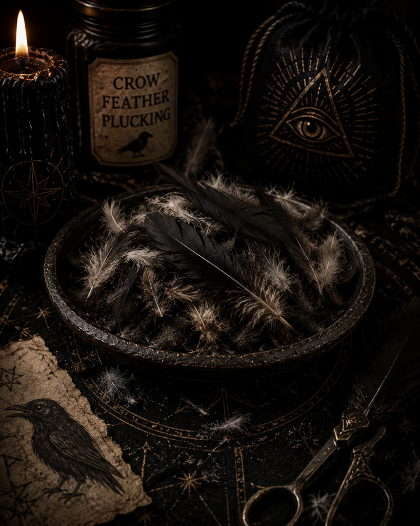 Crow Feather Plucking